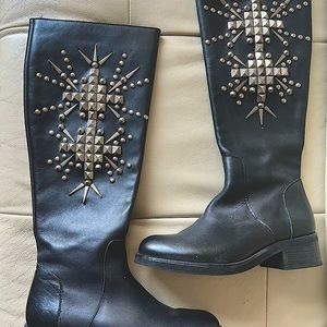 Steve Madden | Diabla Black Studded Tall Boots